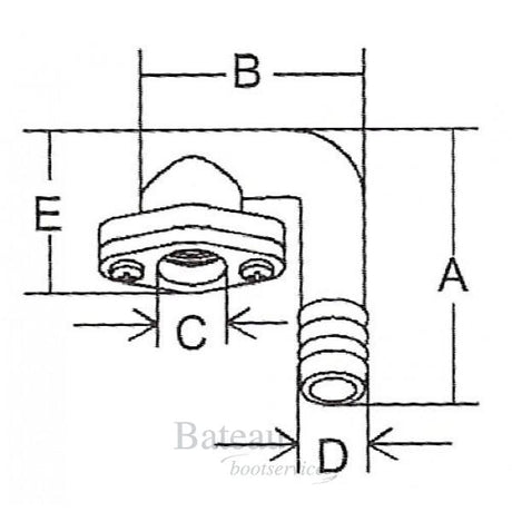 Zwanenhals voor 16 mm ontluchtingsnippel 001188/S - Bateau Bootservice