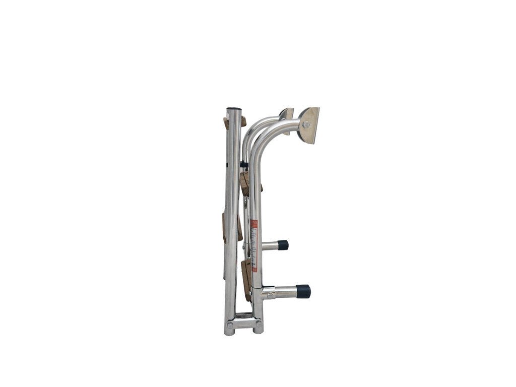 Hollex uitklapbare zwemtrap rvs316 2+2 treden teak - Bateau Bootservice