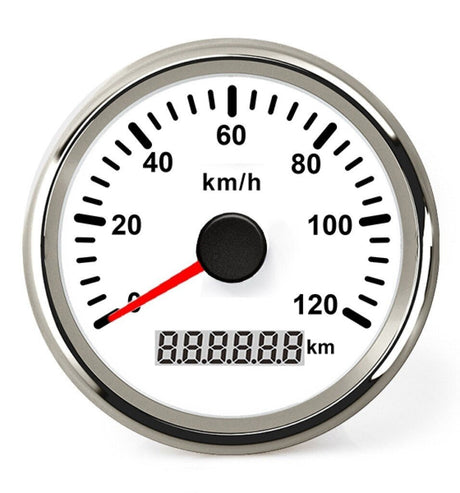 Hollex GPS snelheidsmeter wit/rvs 0-120km/h 9-32V - Bateau Bootservice