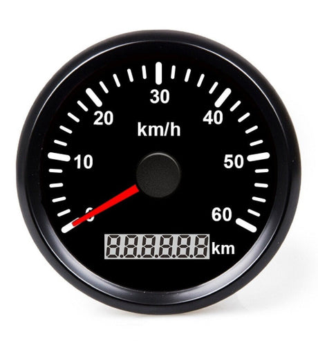 Hollex GPS snelheidsmeter zwart 0-60km/h 9-32V - Bateau Bootservice