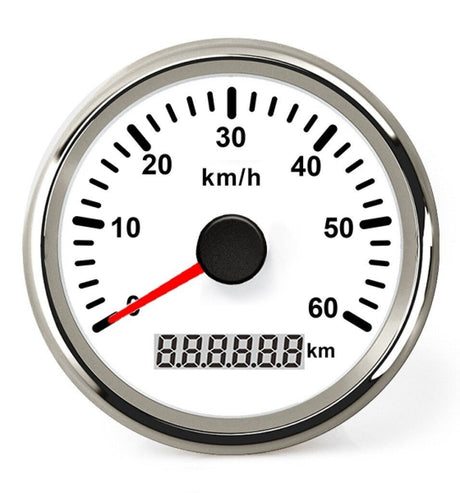 Hollex GPS snelheidsmeter wit/rvs 0-60km/h 9-32V - Bateau Bootservice