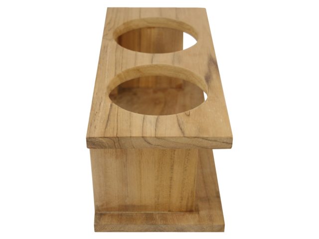 Eude Teak Flessenhouder dubbel 16x11,5x10,5cm - Bateau Bootservice