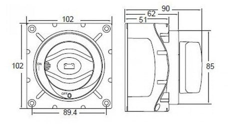 Hella Accuschakelaar 1-2-both-OFF, 350A continu - Bateau Bootservice