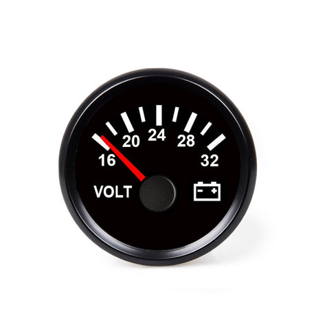 Hollex voltmeter zwart 18-32V - Bateau Bootservice