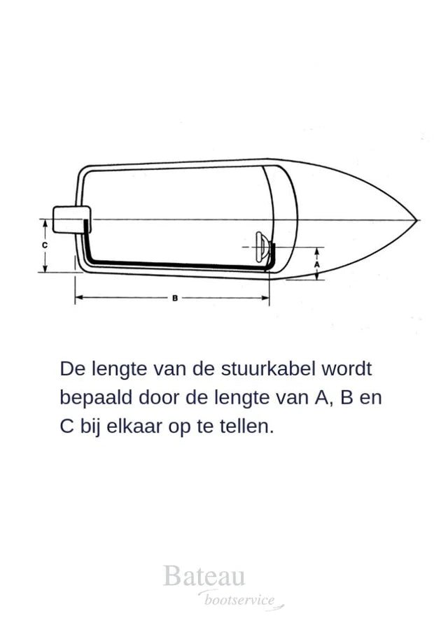 Maxflex stuurkabel Vermogen max. 55 pk - Bateau Bootservice