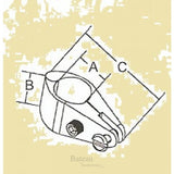 RVS Buiskap gedeeld middenstuk, A=22,25mm, B=28,6mm, C=66,7mm - Bateau Bootservice