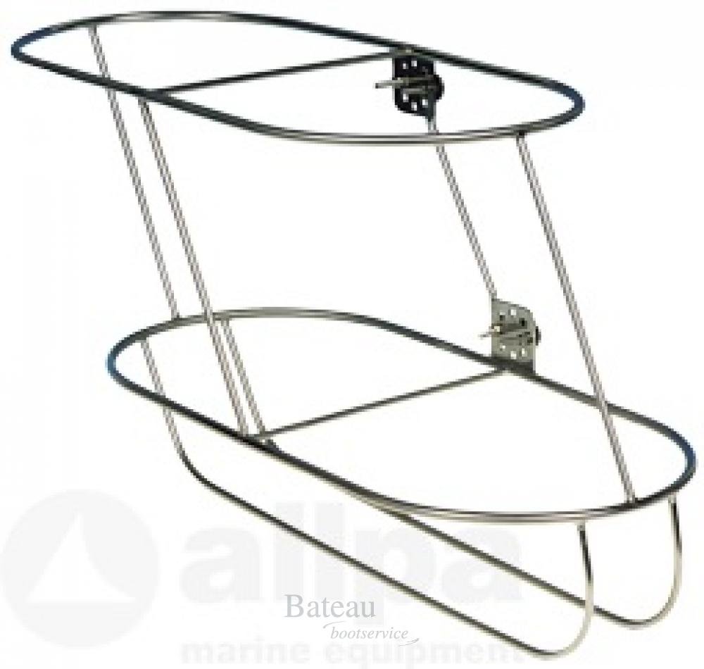 RVS Fenderhouder, schuin model voor 2 stootwillen - Bateau Bootservice