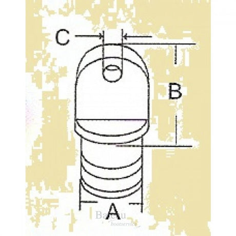 RVS In-buis Eindstuk voor biminitop 22 mm of 25 mm - Bateau Bootservice
