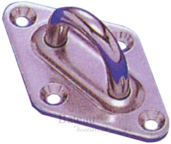 RVS ruitvormige oogplaat 50 x 80 mm - Bateau Bootservice