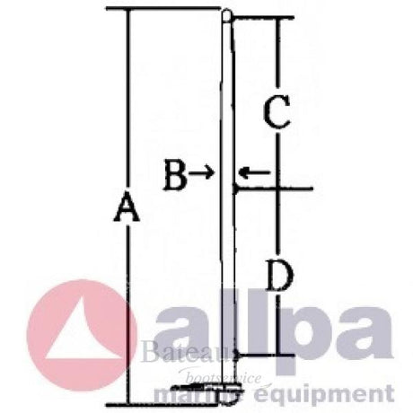 RVS Vlaggenstok met houder - Bateau Bootservice