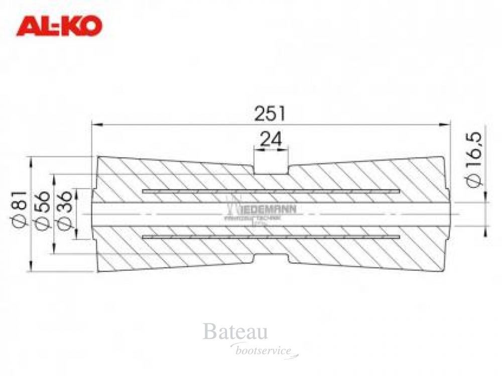 Stoltz kielrol 25,4 cm x 16 mm - Bateau Bootservice