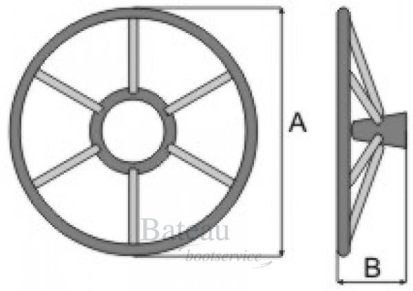 Stuurwiel RVS 34 of 39 cm - Bateau Bootservice