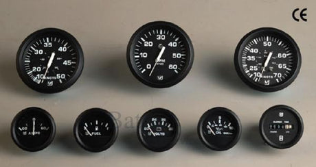 Uflex snelheidsmeter 0-56 km/u 30kn compleet Zwart - Bateau Bootservice
