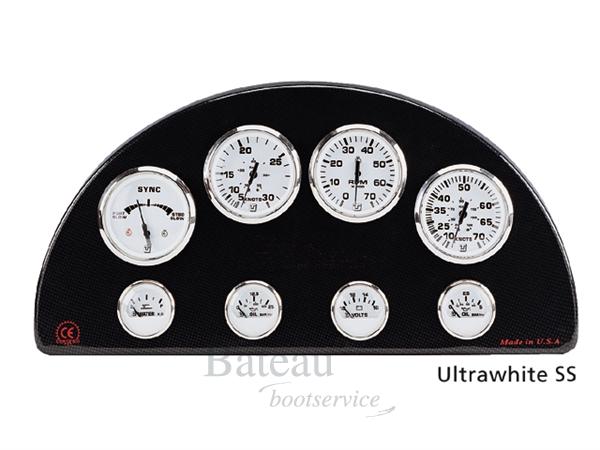 Uflex Ultrawhite SS Oliedrukmeter 0-5 Bar, 53mm - Bateau Bootservice