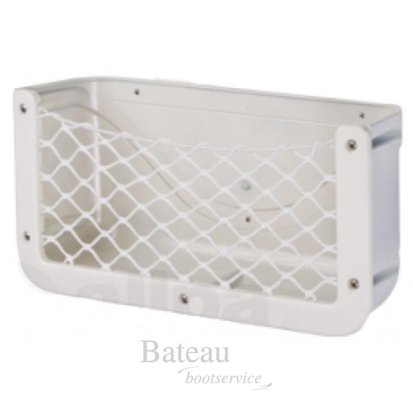 Wit kunststof opbergbak met net - Bateau Bootservice